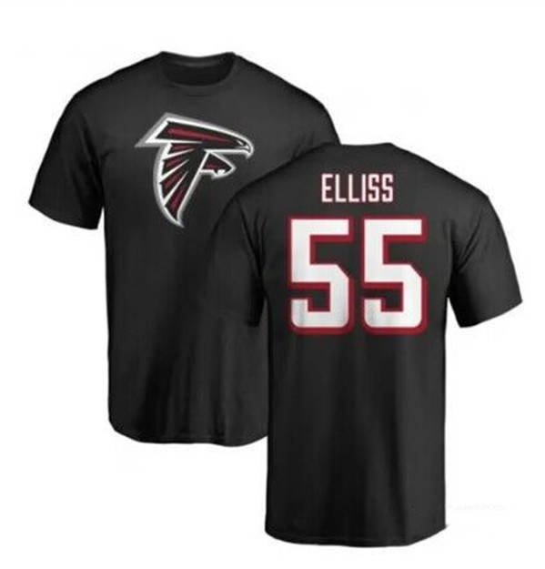 Men's Atlanta Falcons #55 Kaden Elliss Black T-Shirt